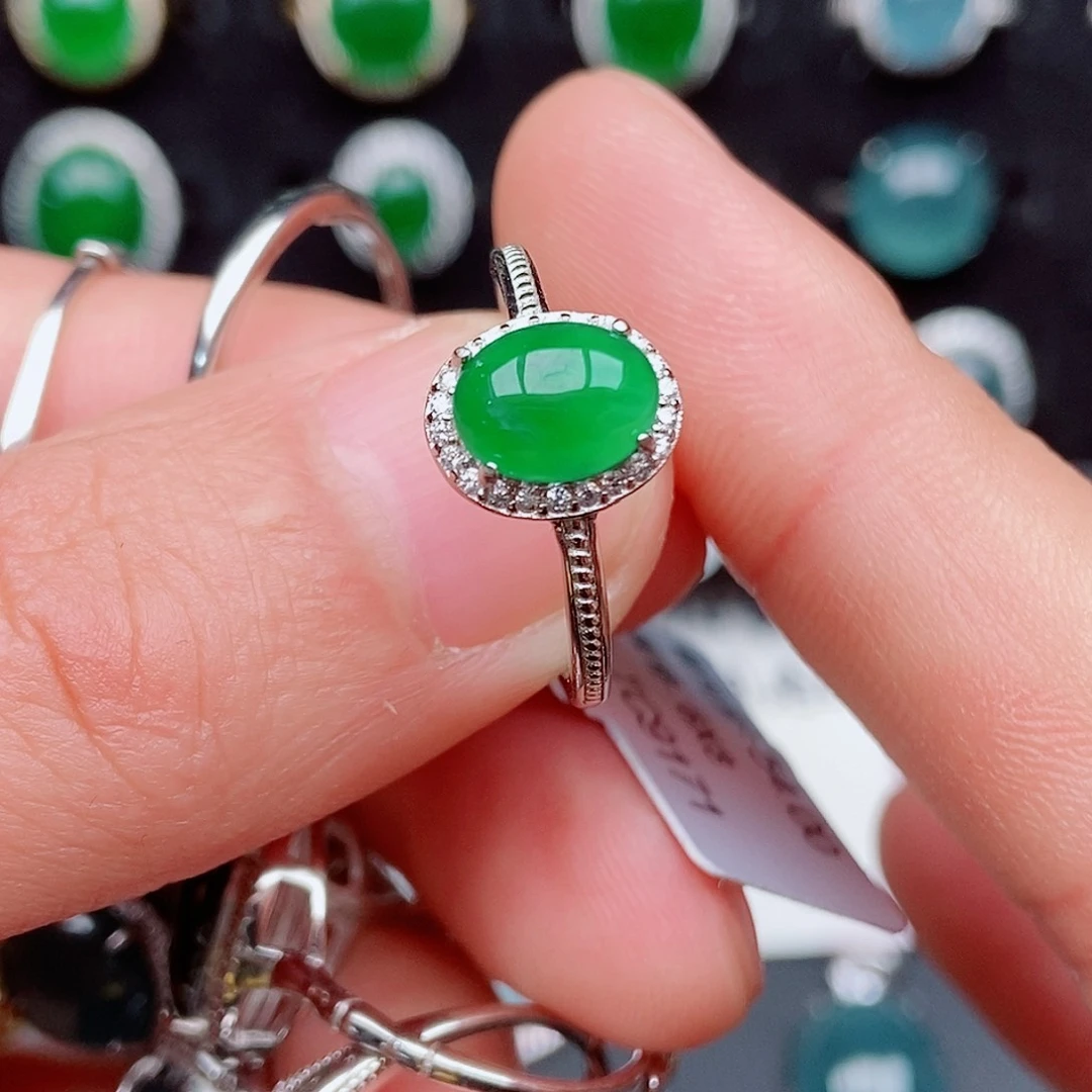 翡翠戒指银S925镶嵌054854858