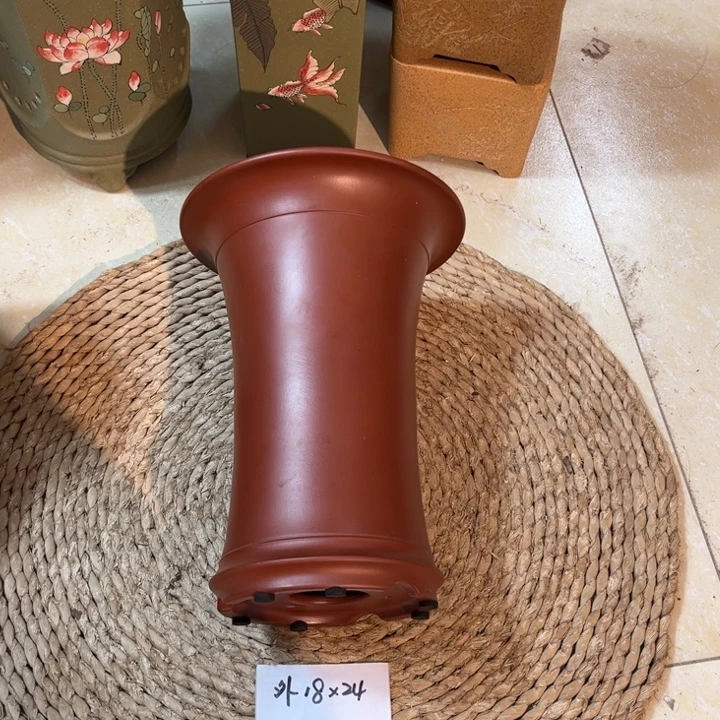 花盆紫砂  全手工大红袍束腰孤品