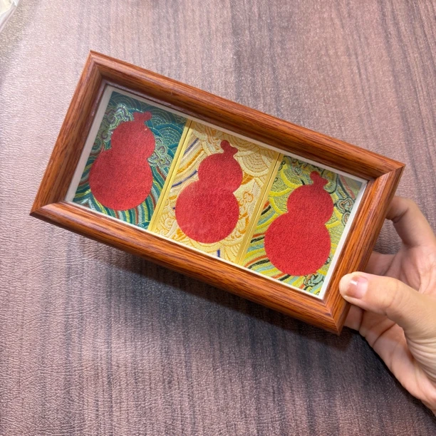【10个一组】3卡框真玻璃（实木皮）中空画框