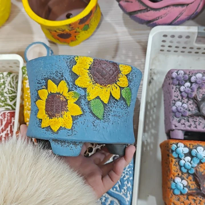 红陶吸水透气的白陶花盆凑满12发货