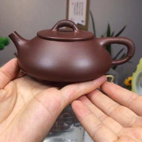 茶壶紫砂线瓢半手工210cc精工