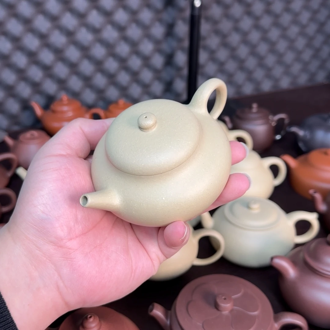 兔***妹紫砂茶壶宝山墨绿泥静乐壶