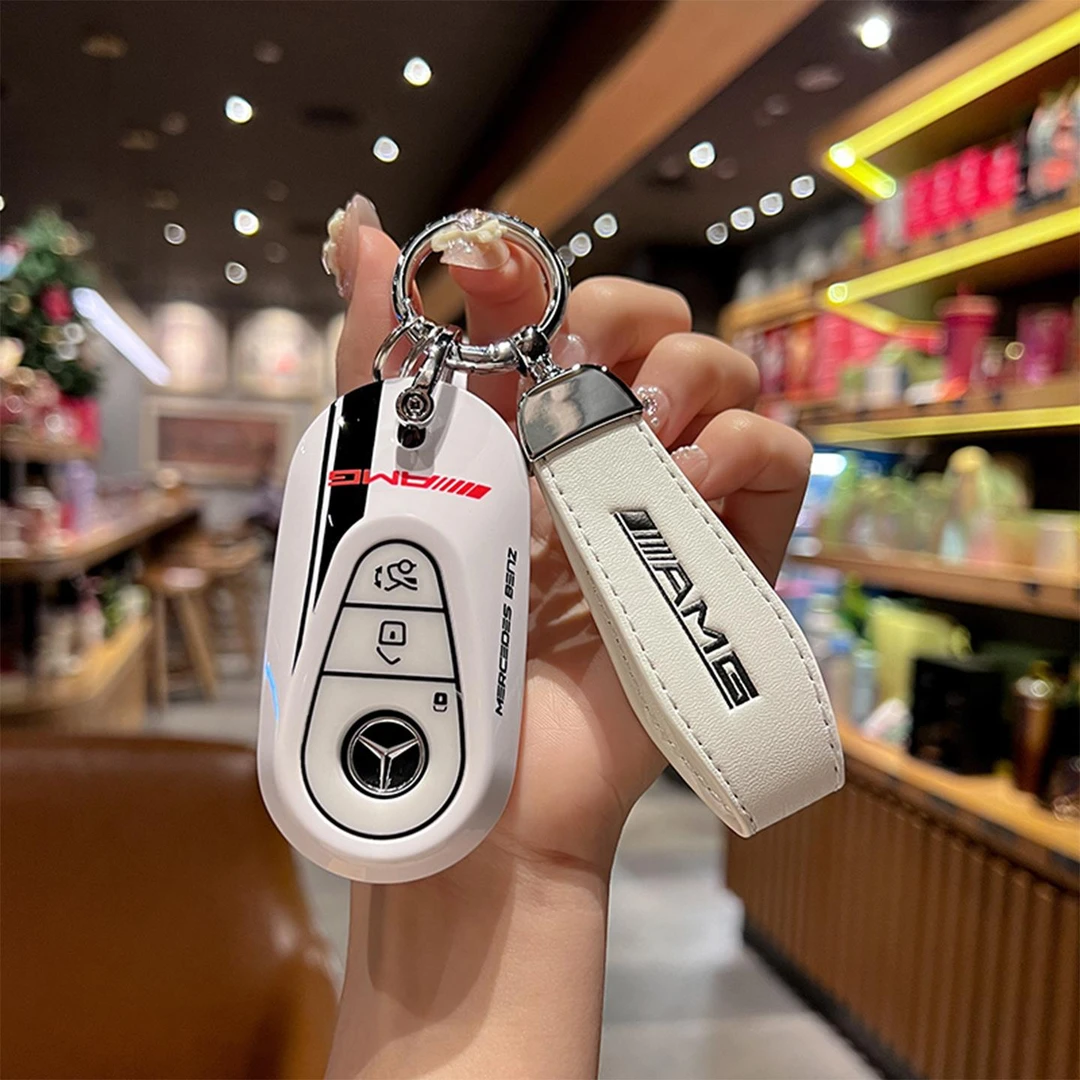 适用奔驰e300l钥匙套c260l车glc300l全c200l包glc260l金属壳扣男