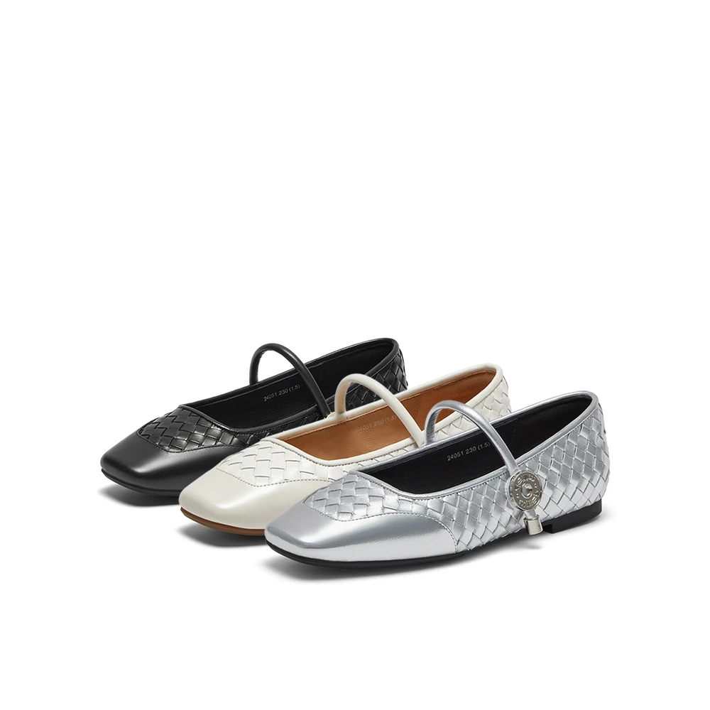 妙丽春季牛皮时尚简约软底玛丽珍女浅口女单鞋24051AQ4