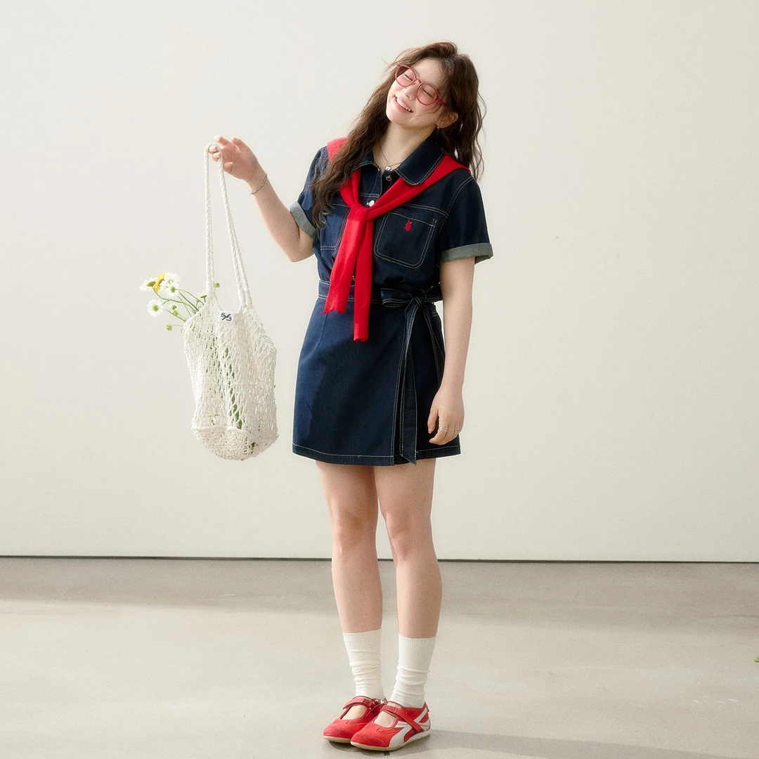 张大人【贝贝专属】大码女装微胖妹妹简约气质通勤显瘦假两件连衣裙