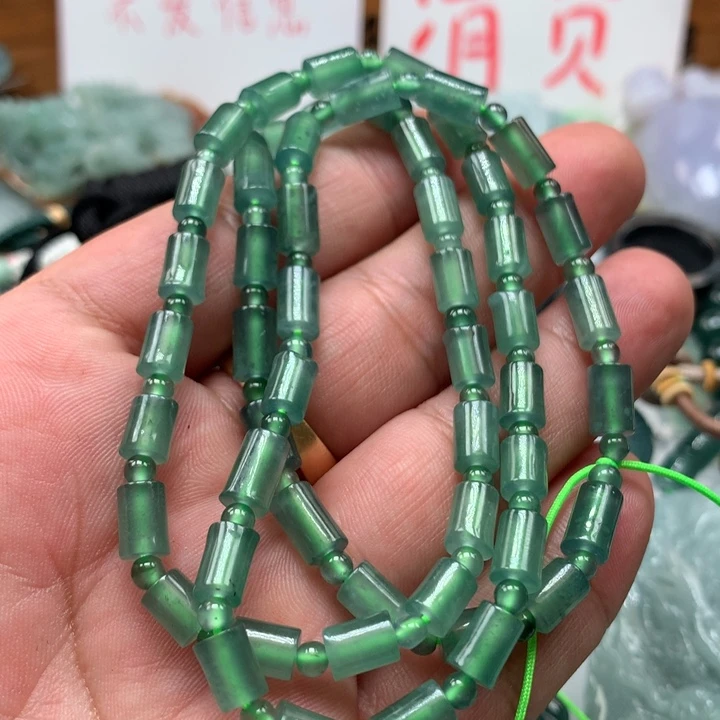 翡翠颈饰未镶嵌保真天然a货翡翠