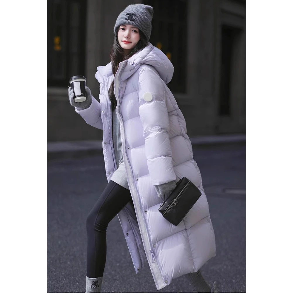 湖高端泡芙羽绒服女长款2025新款韩系加厚情侣款袖标保暖面包服