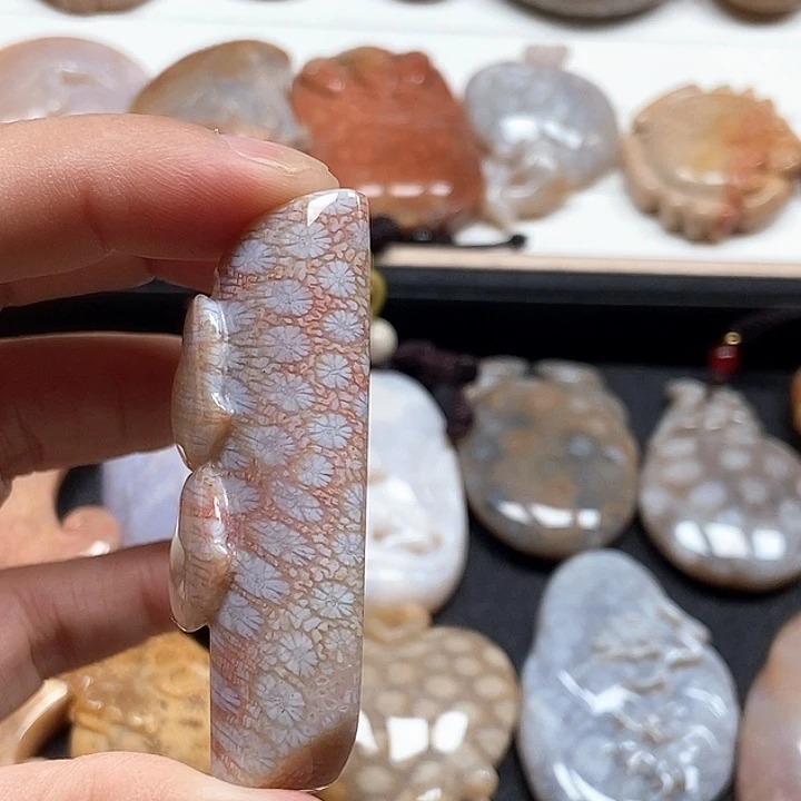 硅化珊瑚（珊瑚玉）未镶嵌颈饰