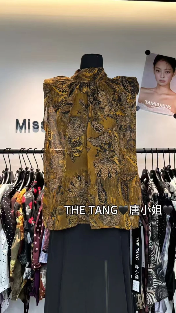 无袖飘带雪纺衬衫时尚百搭气质宽松