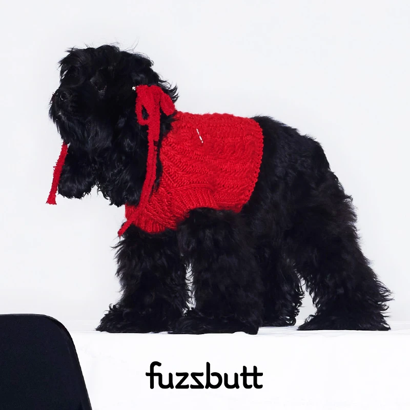 fuzzbutt学院风小型犬约克夏比熊毛衣粗麻花宠物狗狗猫咪新年衣服
