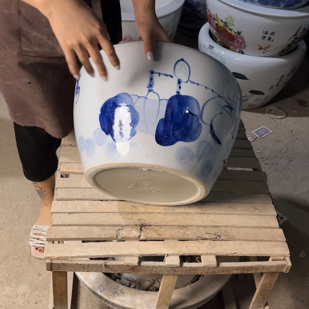 瓷片圆口兰荷花40.88888888