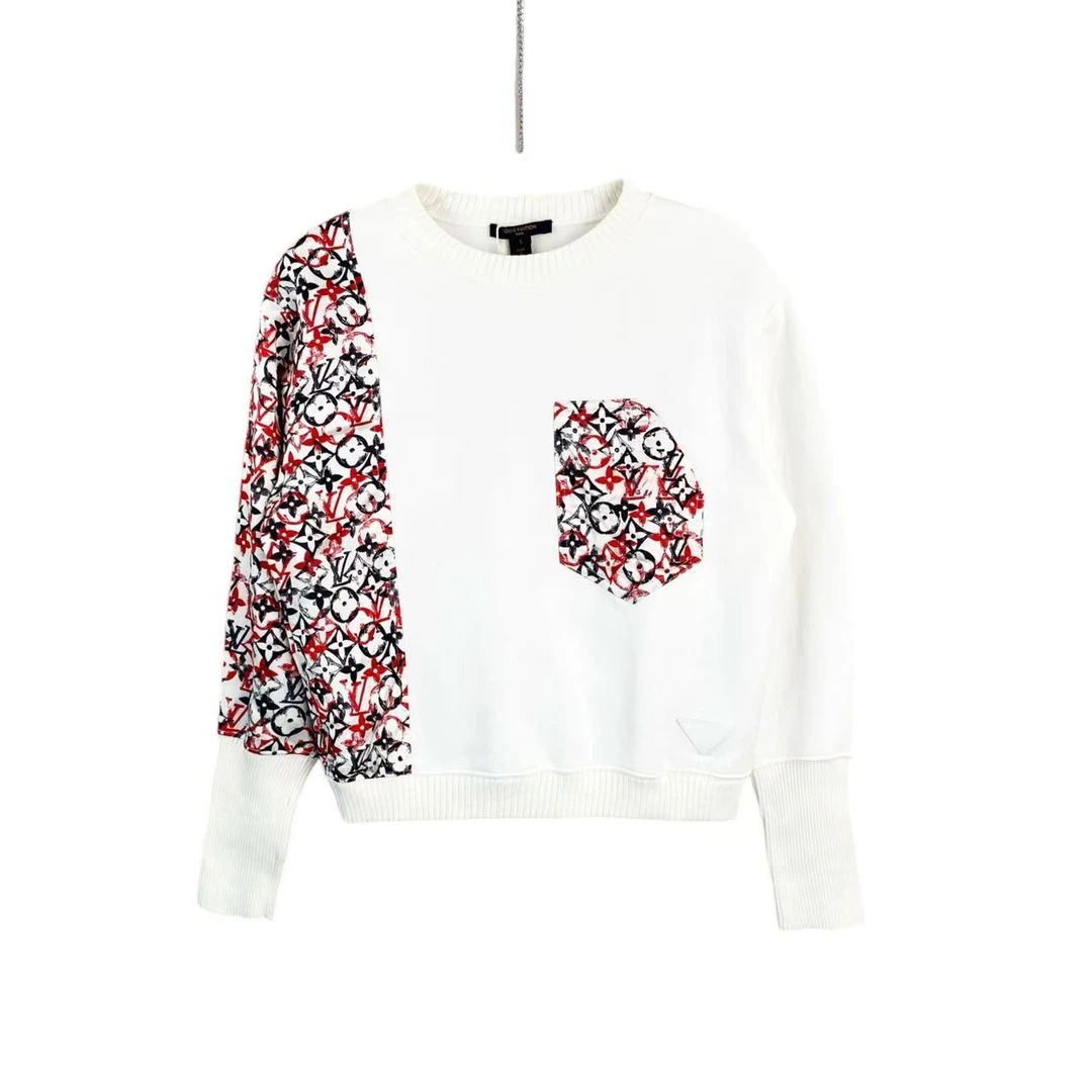 99新 LouisVuitton/路易威登 AA2730  lv 棉老花logo拼接卫衣 S码