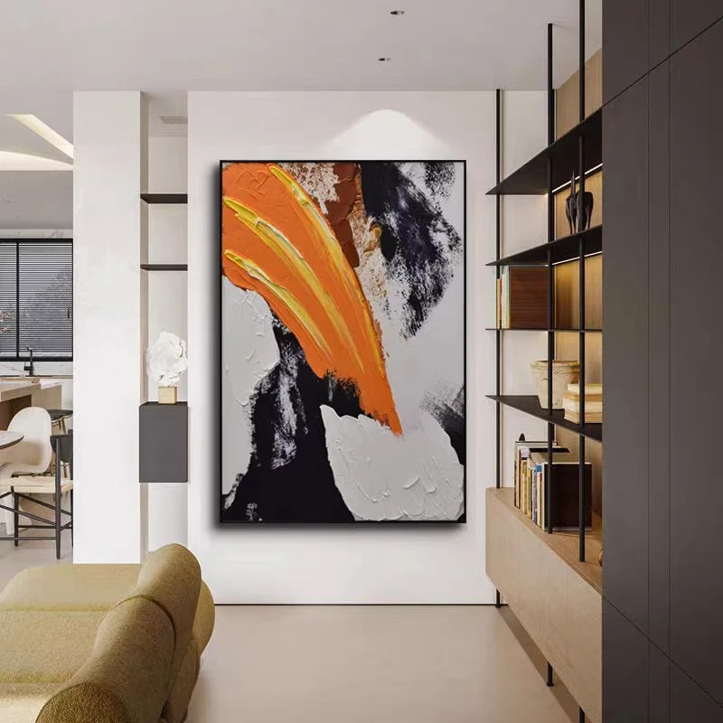现代简约抽象砂岩立体油画 入户玄关客厅沙发 装饰画抽象80120