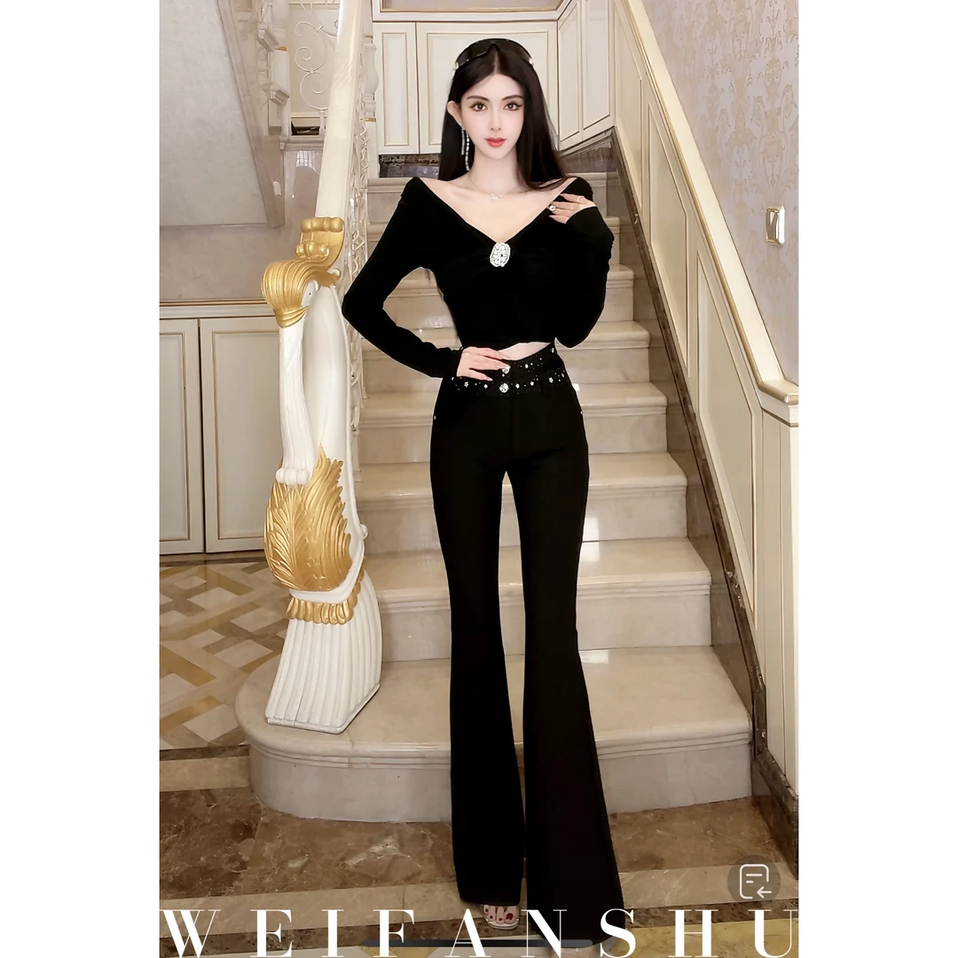 WEIFANSHU/魏凡舒【超模铅笔】早春新款设计感时尚显瘦百搭时装裤