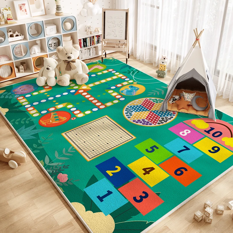 飞行棋地垫家用房爬行地毯阅读区交通书房幼儿园游戏垫