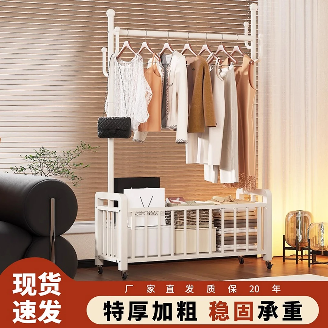 卧室落地挂衣架床尾晚上放衣服神器衣帽架一体靠墙立式家用室内