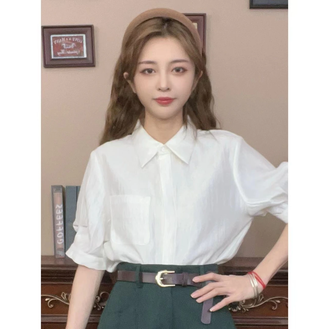 【蜜糖honey】【半岛晴空】港味复古衬衫上衣23408(雅意)