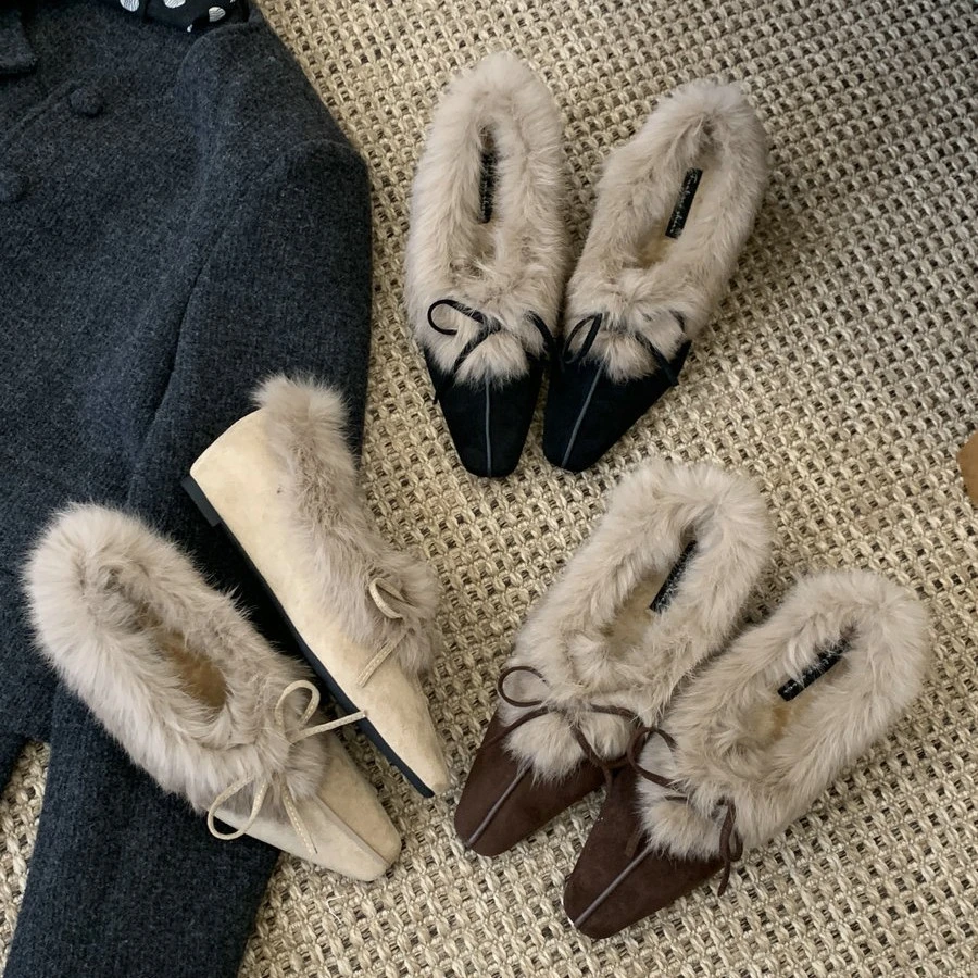 -内增高甜美风蝴蝶结冬季成女性厚底加绒保暖透