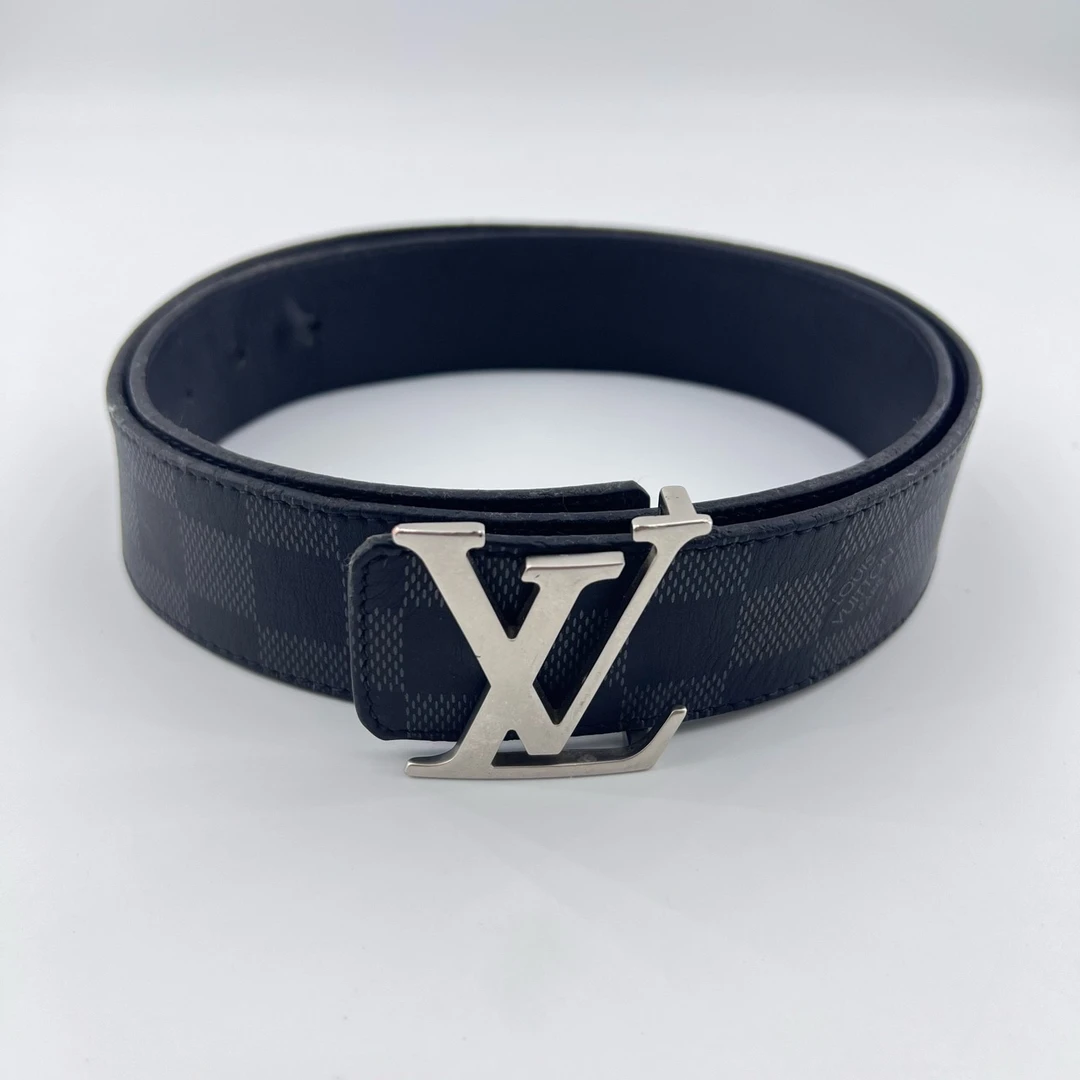 90新 LouisVuitton/路易威登 棋盘格银扣腰带