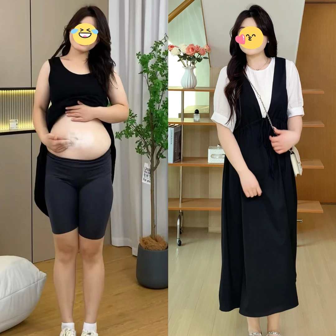 大码胖mm显瘦韩版假两件连衣裙女夏季长裙胖妹妹减龄宽松遮肚裙子