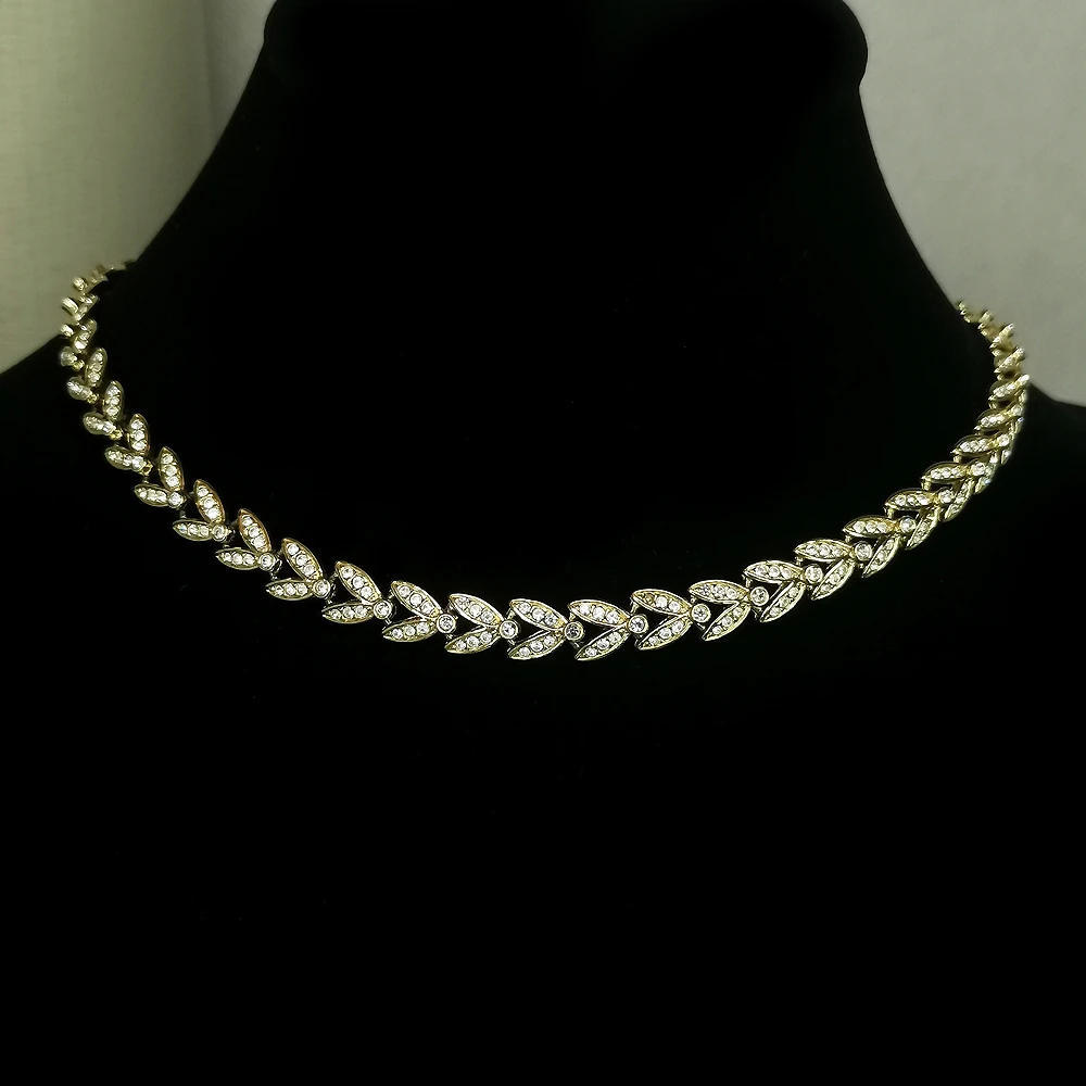 英国贵牌A&S重工密镶冬青叶项链38cm[2412231-095]