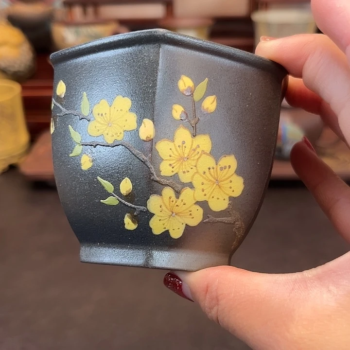 紫砂黄金段泥泥紫砂主人杯
