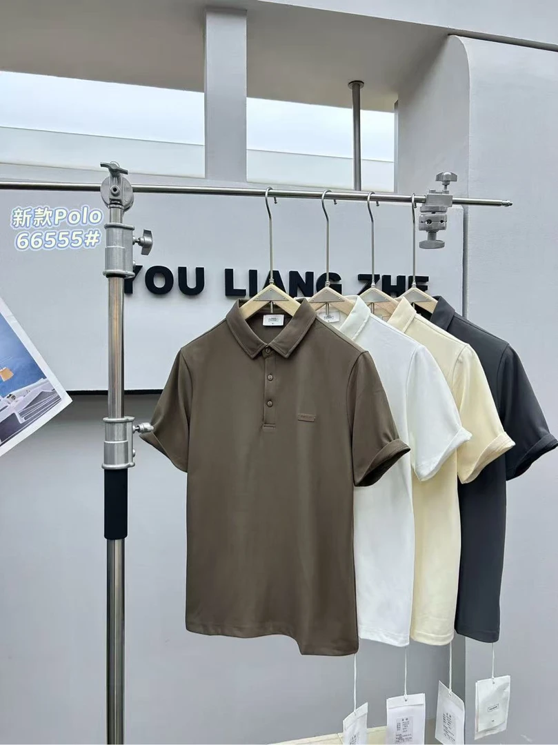 YLZ#百搭极简贴标Polo短袖T#66555