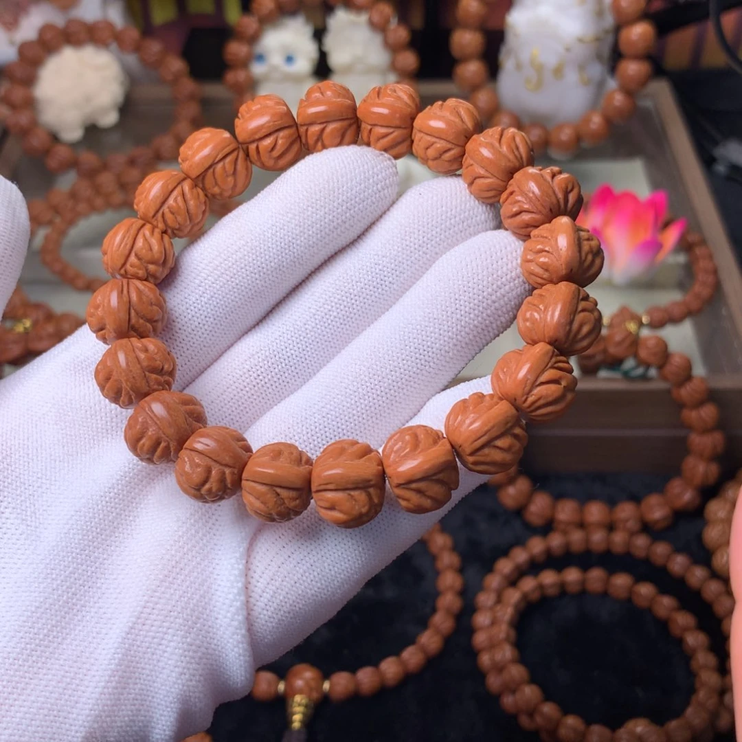 吊坠桃核小金豆手串14