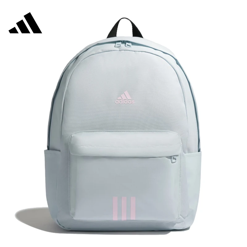 Adidas阿迪达斯【开学季】男女同款情侣时尚大容量浅蓝双肩包KC9897