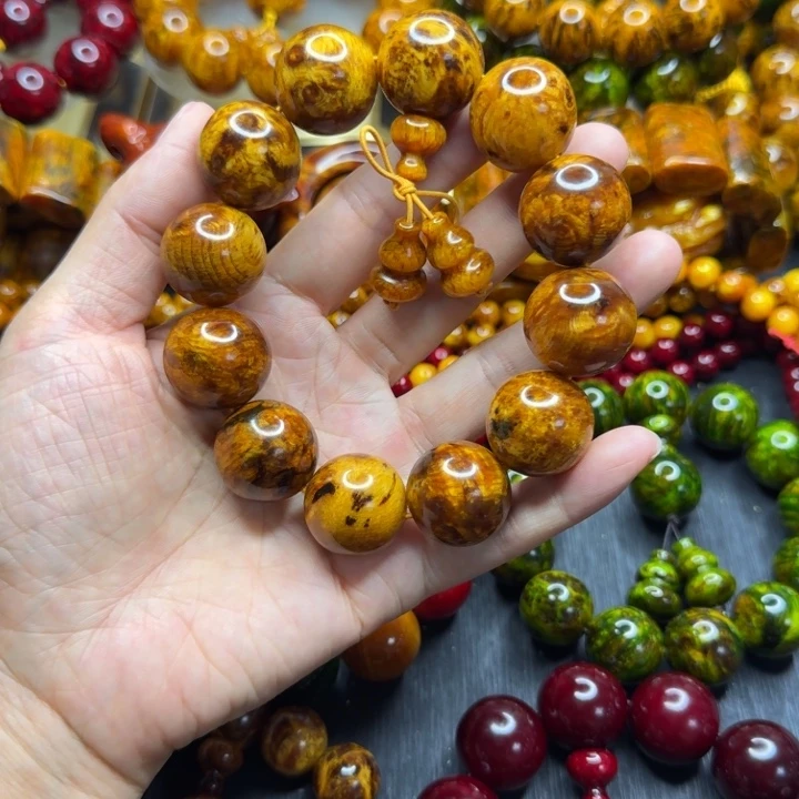 松木琥珀木文玩手串