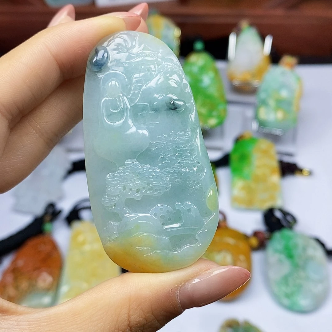 颈饰未镶嵌翡翠天然翡翠A货