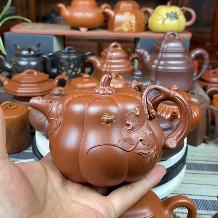 紫砂茶壶南瓜360cc原矿龙血砂特价