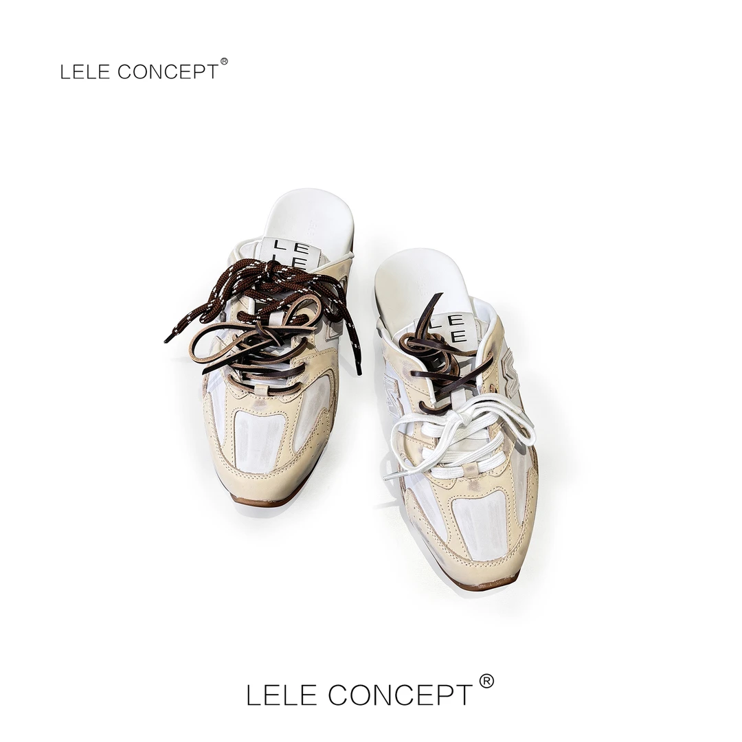 LELE CONCEPT丨【精选推荐】休闲风设计师款做旧版包头拖鞋X0235