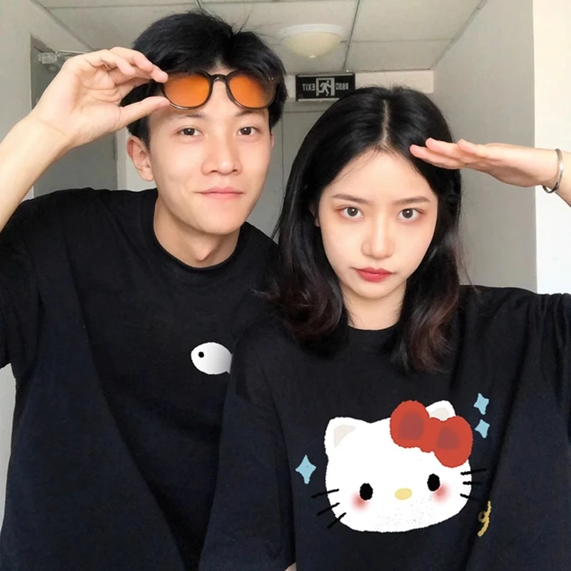 胖mm300斤高级感情侣装t恤2025夏季新款小众超火衣服半袖短袖男女