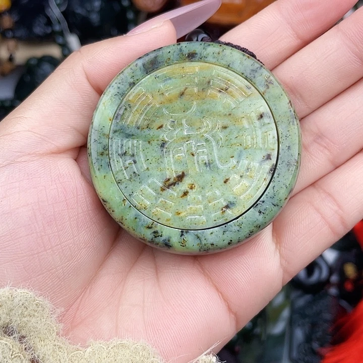 蛇纹石玉合金手链泰山玉时来运转手把