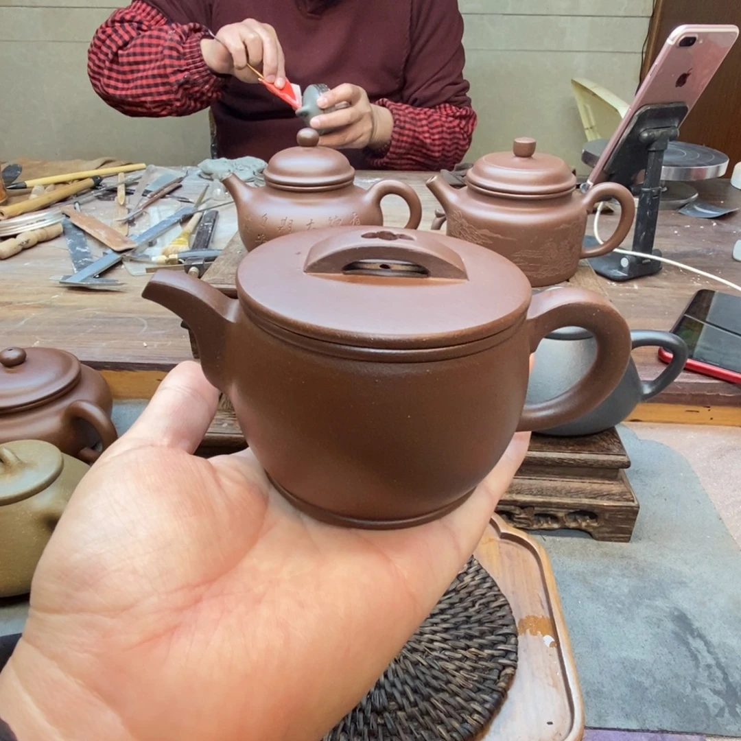 茶壶紫砂汉瓦壶（原矿底槽青210cc）