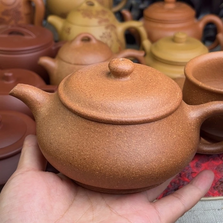茶壶紫砂原矿黄降坡20目明炉精工半手250cc