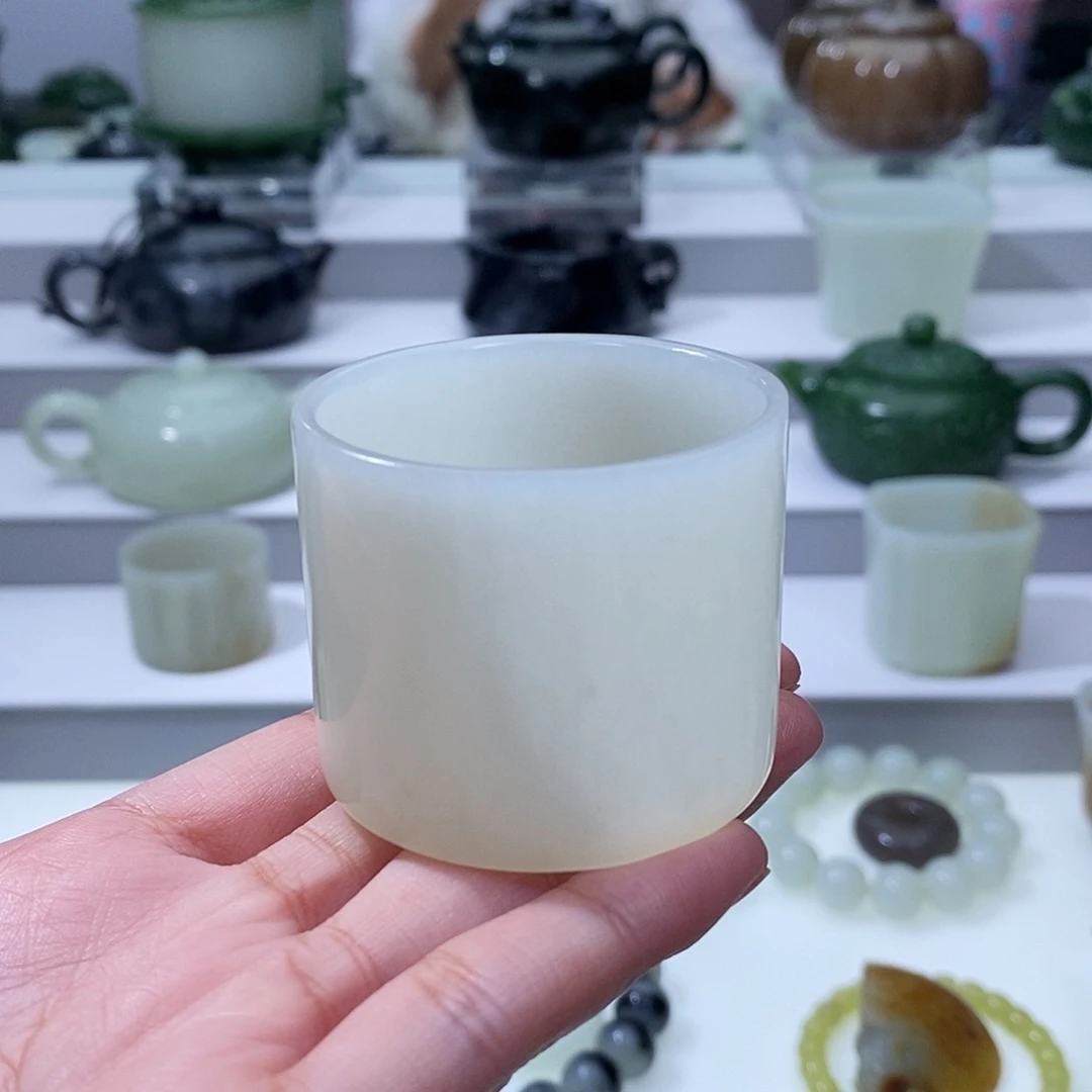 光***落和田玉未镶嵌挂件杯子