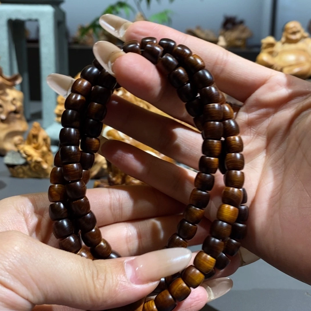 柏木（崖柏）吃****了黑油雷击木崖柏手串