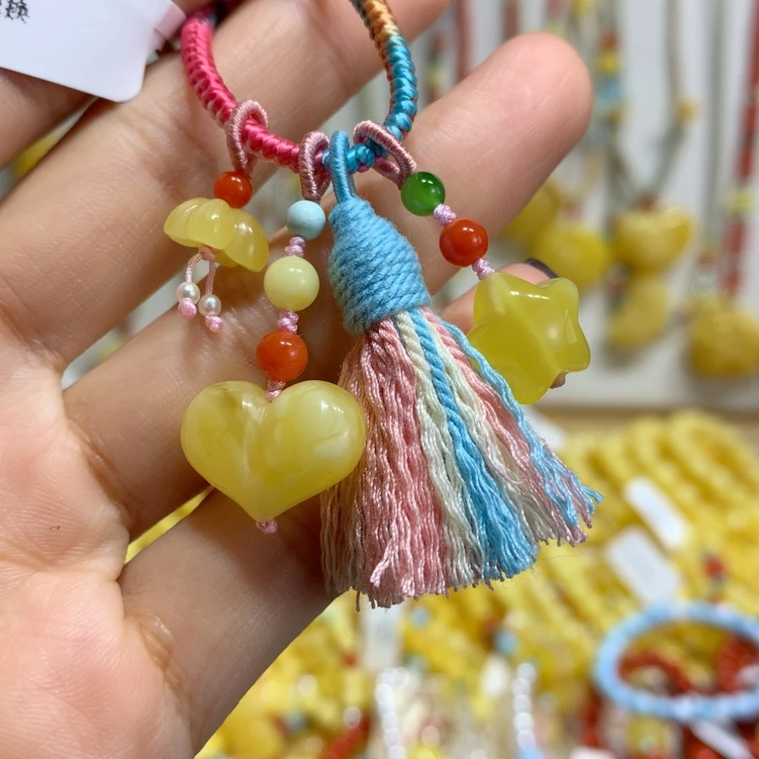 蜜蜡未镶嵌裸石包包挂