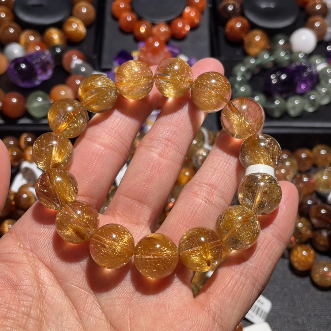 水晶手链未镶嵌发晶手链14mm左右