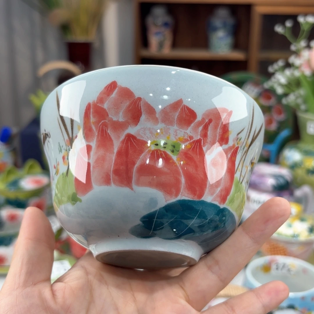 景德镇手绘高温釉下彩陶瓷茶具