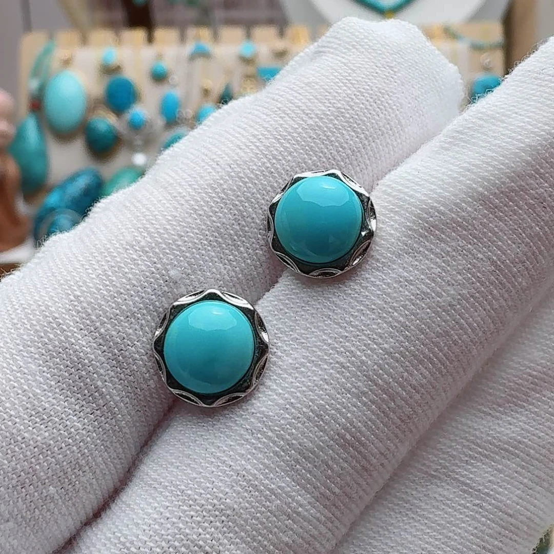 绿松石珠宝奇石银S925镶嵌