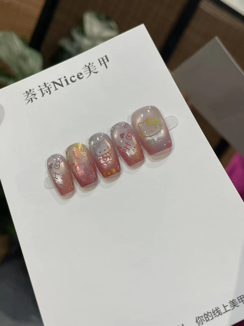 【三色KT】纯手工美甲10片装  轻奢气质