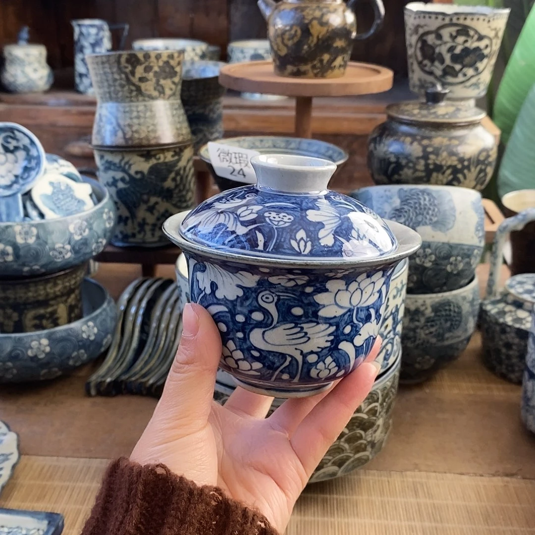 骨***宝陶手工手绘青花高温陶瓷