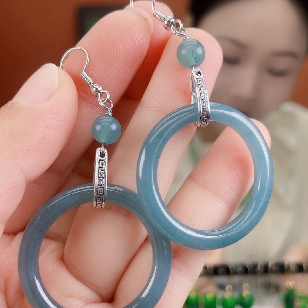 翡翠未镶嵌耳饰饰品