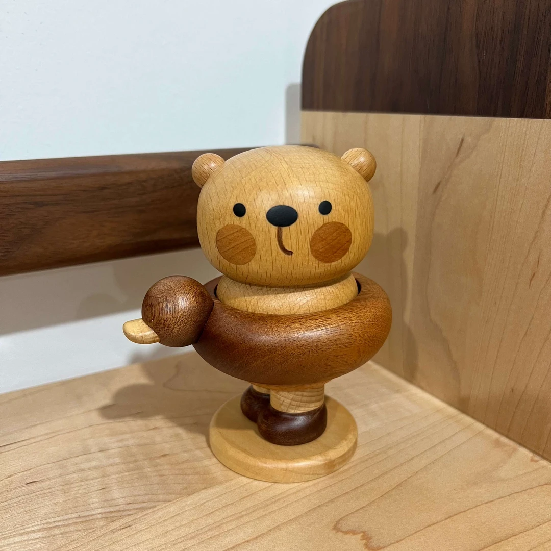 040泳圈鸭子-小熊-车载香薰创意原木送礼饰品摆件居家摆件