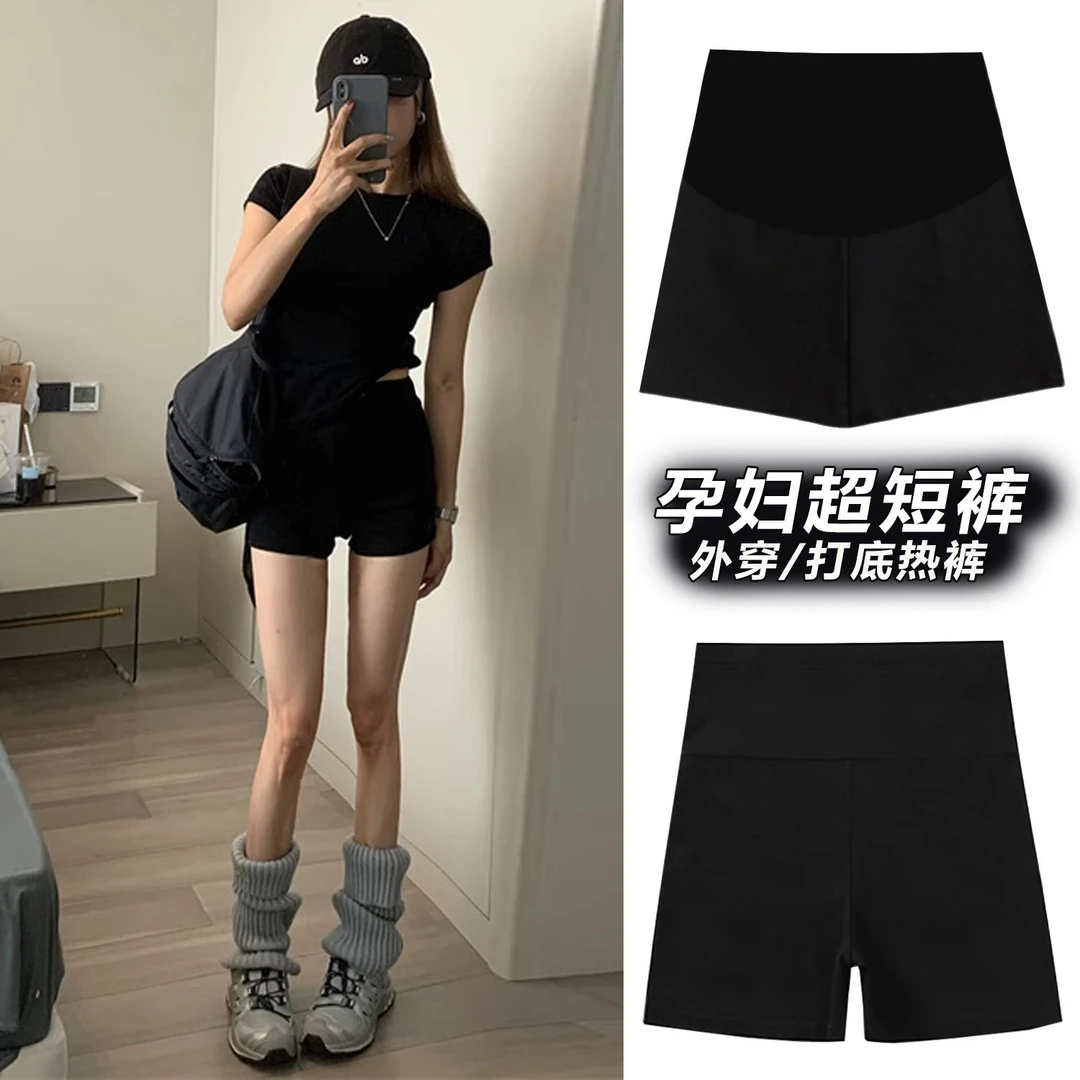 孕妇西装短裤夏季薄款2025新款外穿孕期不勒肚子小个子瑜伽打底裤
