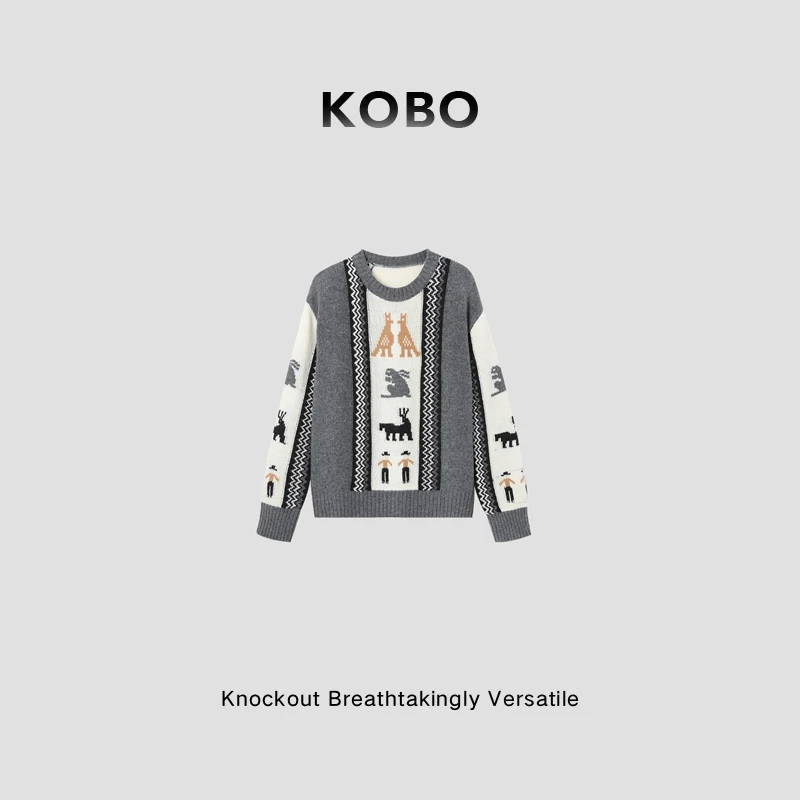 【KOBO】秋冬经典减龄针织衫套头毛衣女 D1884