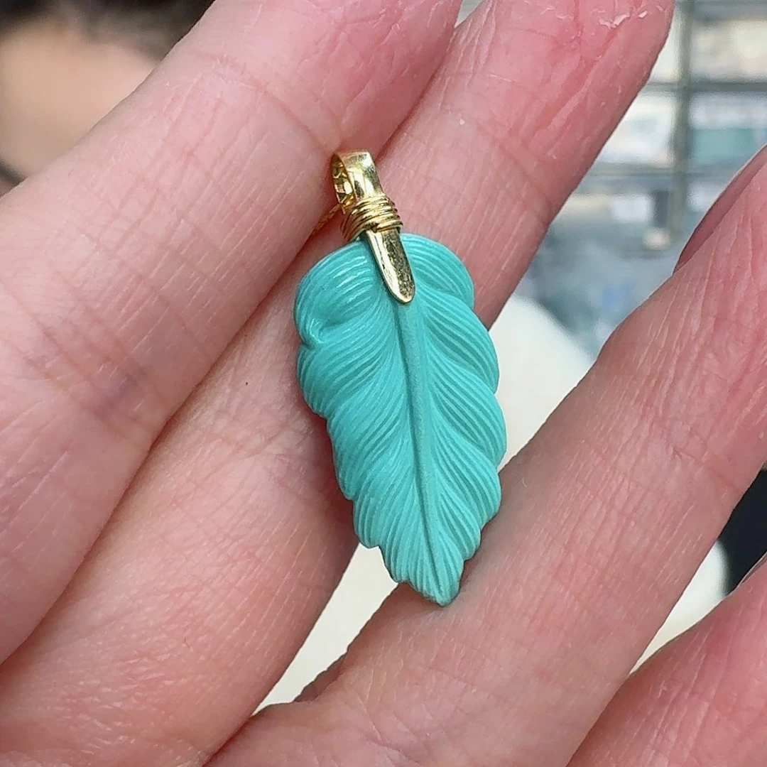 绿松石珠宝奇石18K金镶嵌